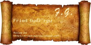 Fried György névjegykártya